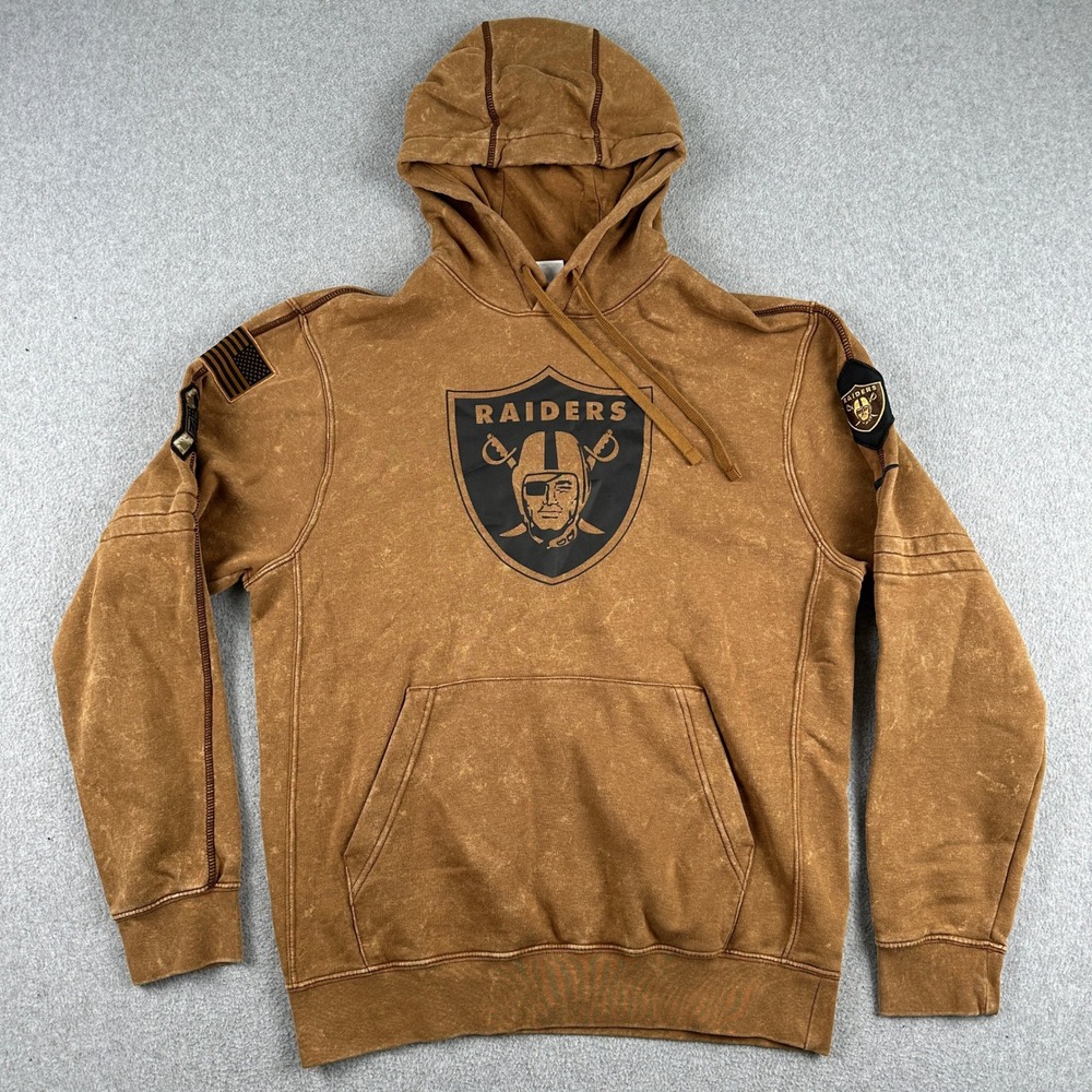 Nike Hoodie Mens M Brown Las Vegas Raiders Salute To Service Pullover Fleece NFL